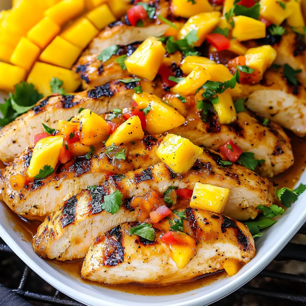 Delicious Grilled Mango Pineapple Chicken