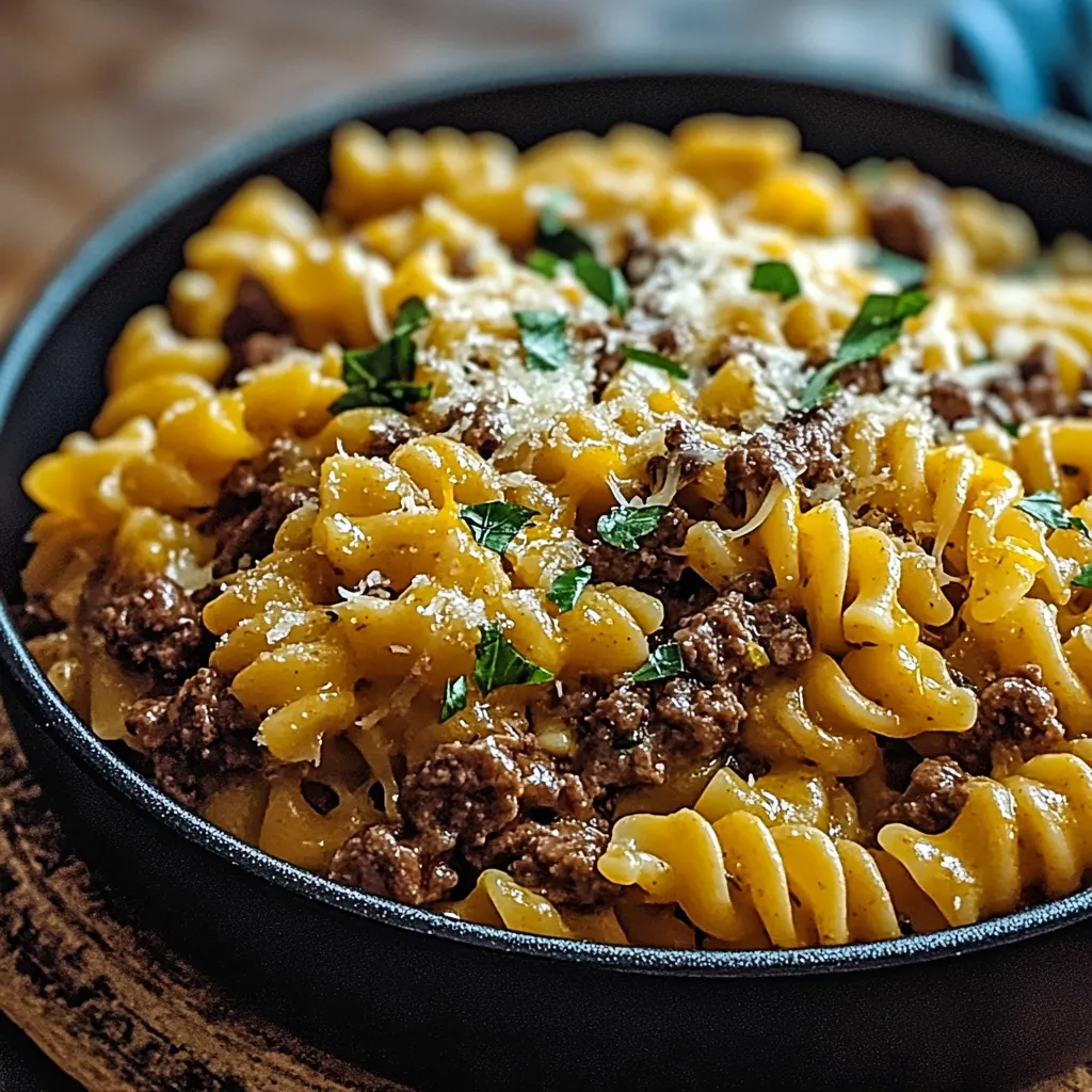 One-Pot Beef and Cheddar Ranch Pasta