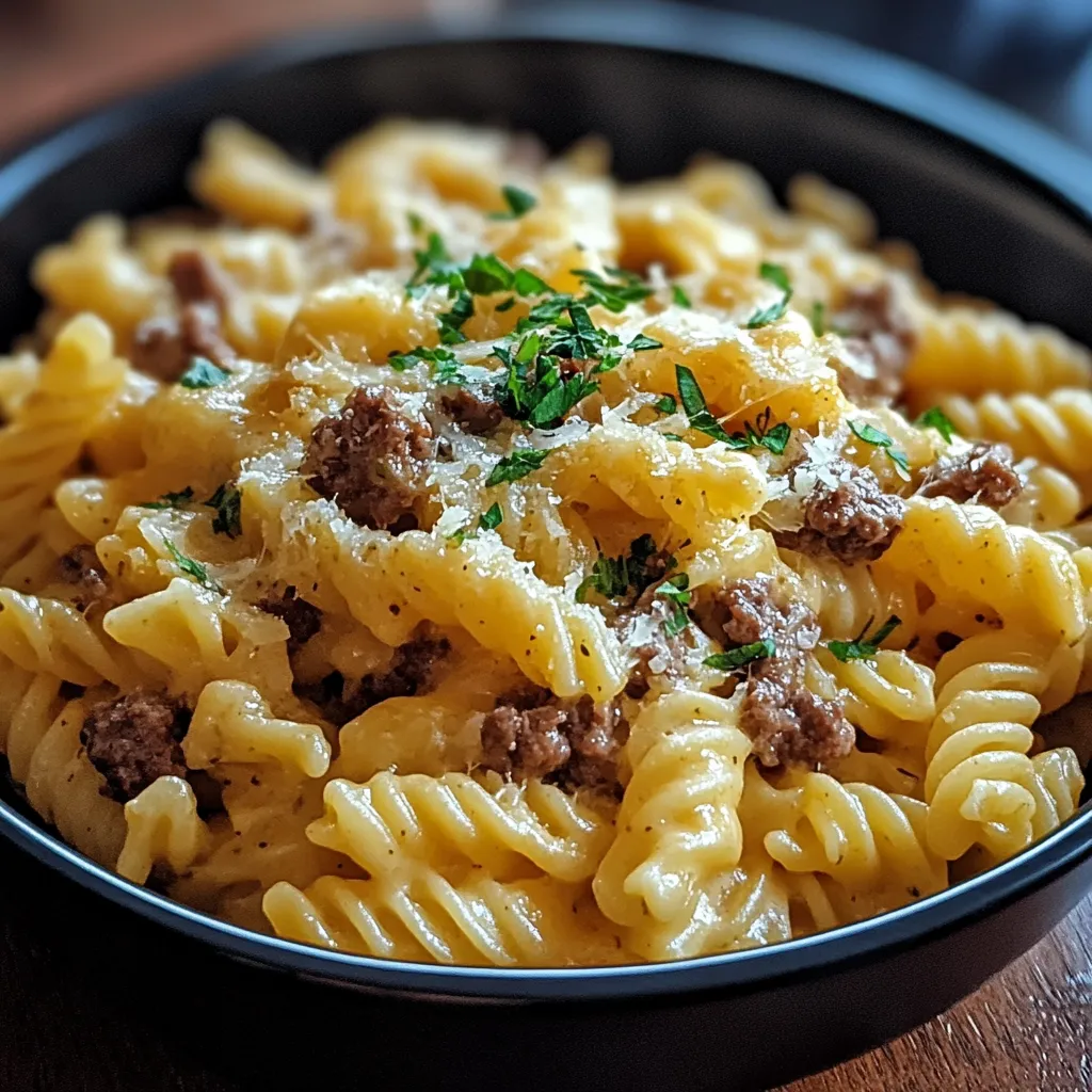 Delicious One-Pot Beef and Cheddar Ranch Pasta