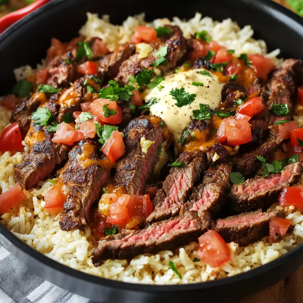 Delicious Steak & Queso Rice