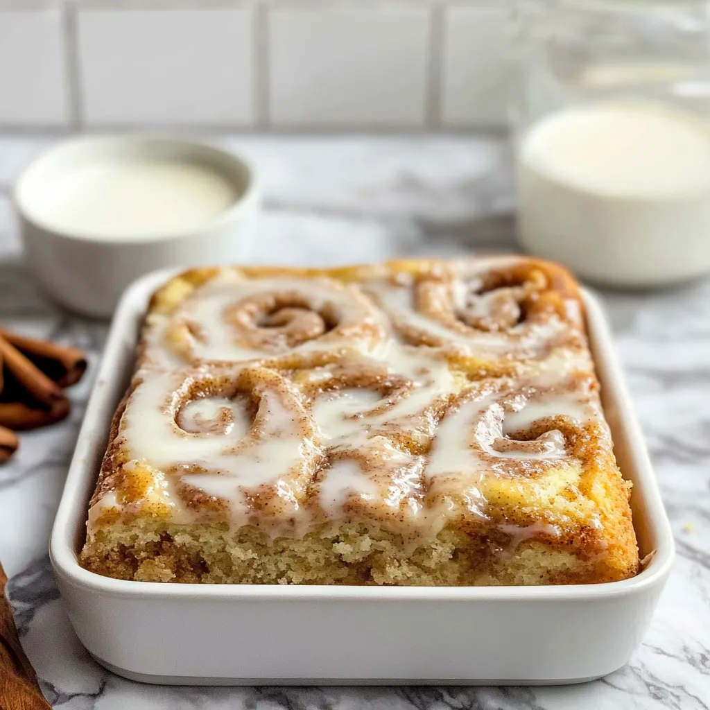 Ooey Gooey Cinnamon Roll Cake