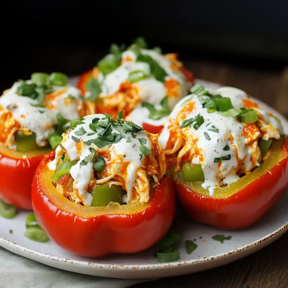 Best Buffalo Chicken Stuffed Peppers