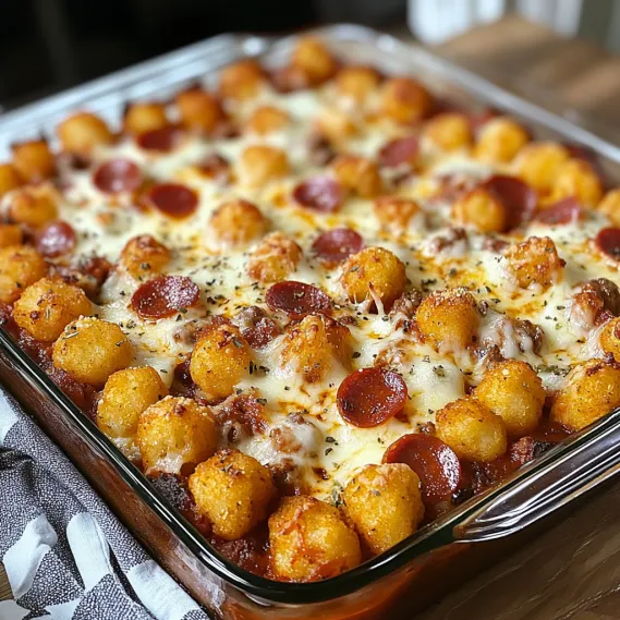 Pizza Tot Casserole