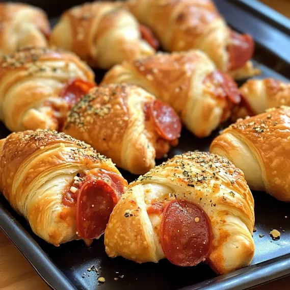 Delicious Mozzarella Pepperoni Croissant Rolls - 16 Roll