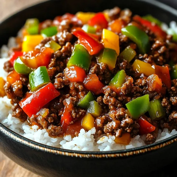 Beef and Pepper Rice Bowls