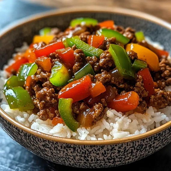 Delicious Beef and Pepper Rice Bowls