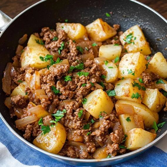 Ground Beef and Potatoes Skillet