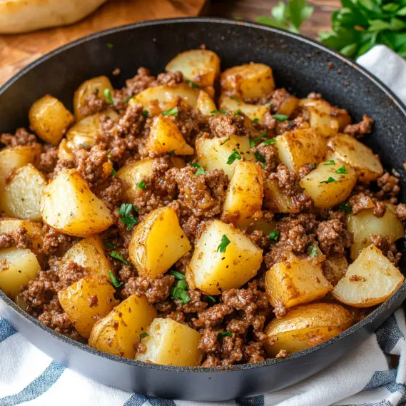 Best Ground Beef and Potatoes Skillet
