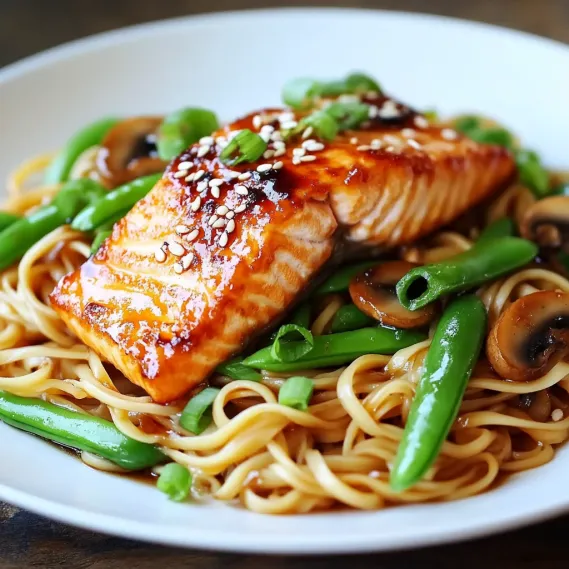 Asian Salmon and Noodles