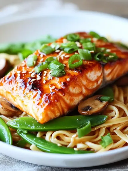 Asian Salmon and Noodles Recipe