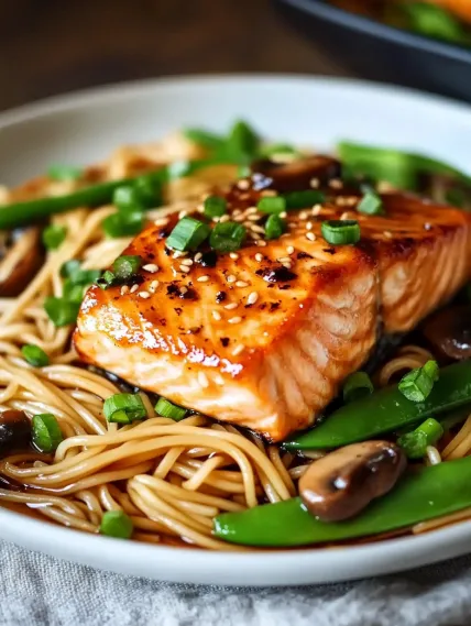 Best Asian Salmon and Noodles