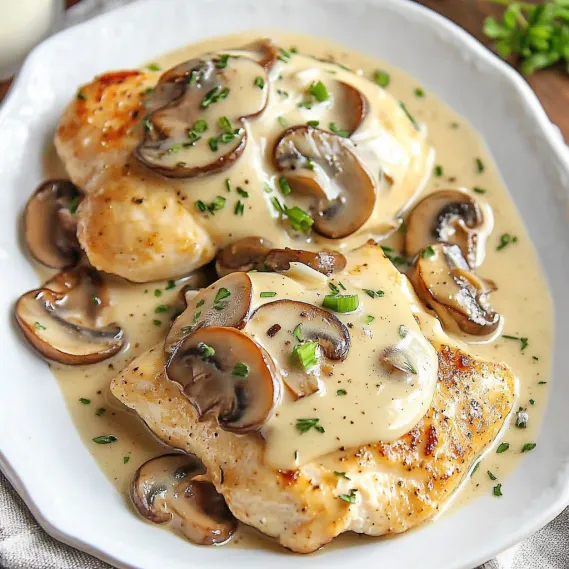 Best Skillet Asiago Chicken Mushrooms