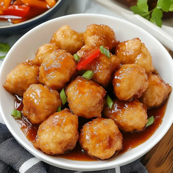 Chinese Chicken Balls with Sweet and Sour Sauce