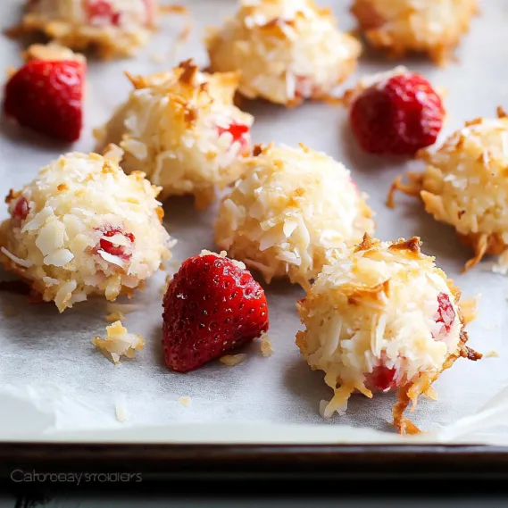Strawberry Coconut Macaroons