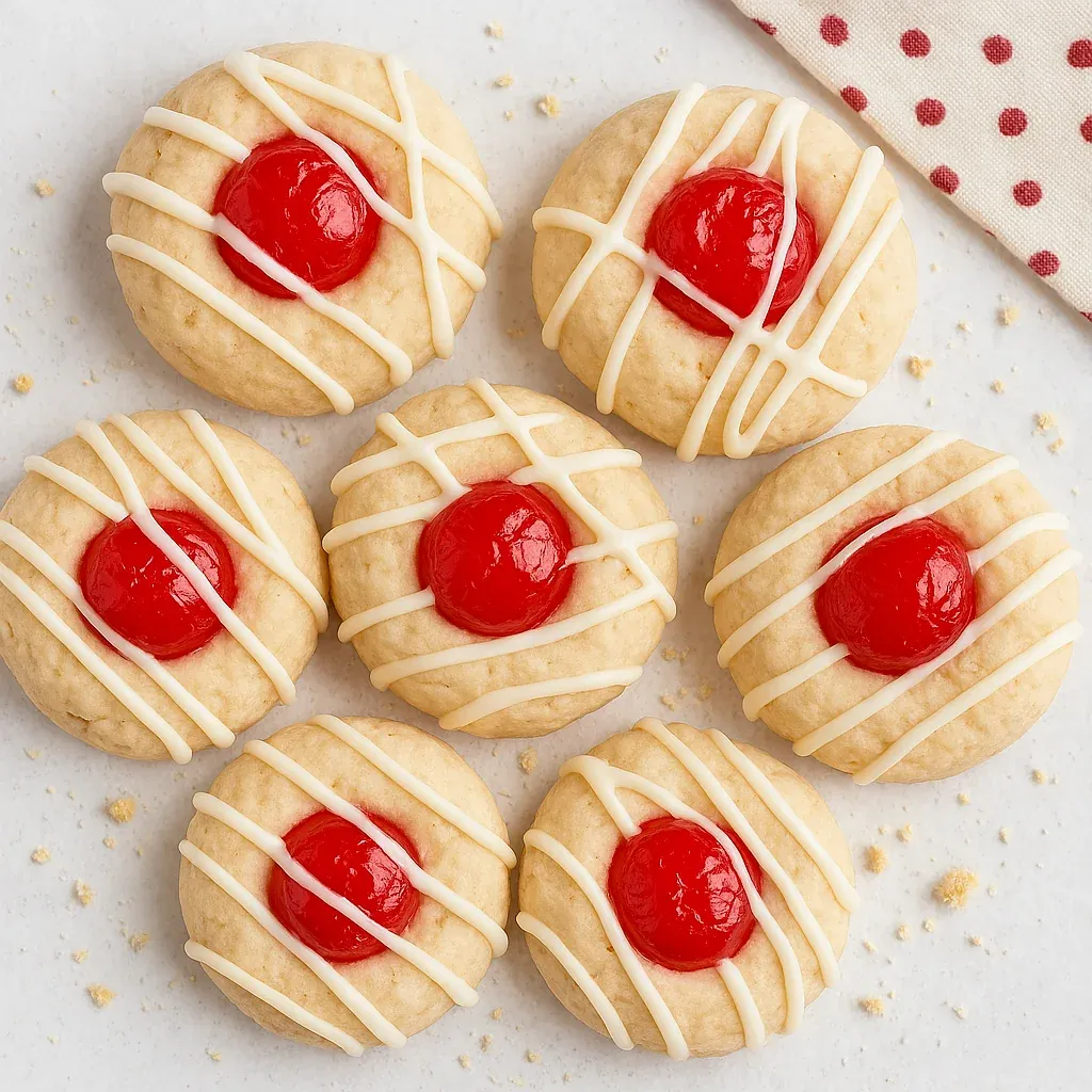 A plate of cookies with red and white icing.