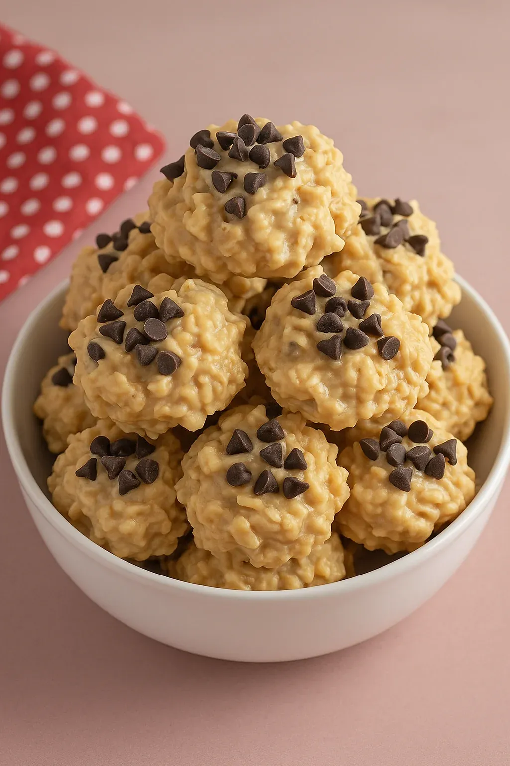 Bowl of cereal with chocolate chips.