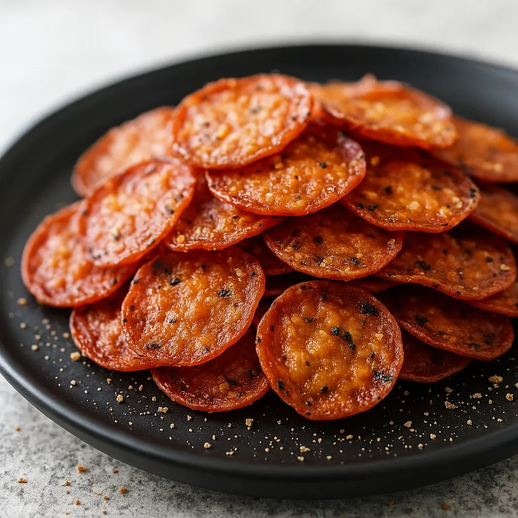 A plate of pepperoni slices.