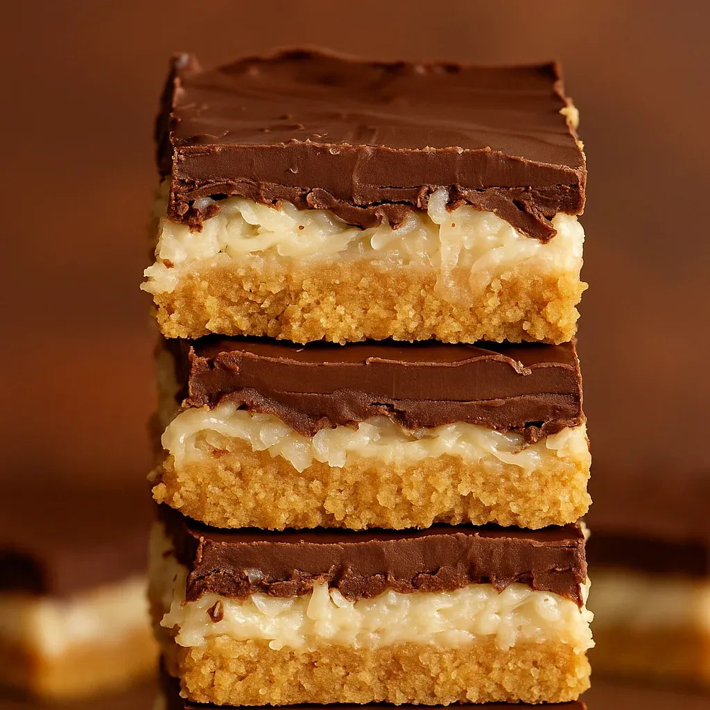A stack of chocolate and white cake bars.