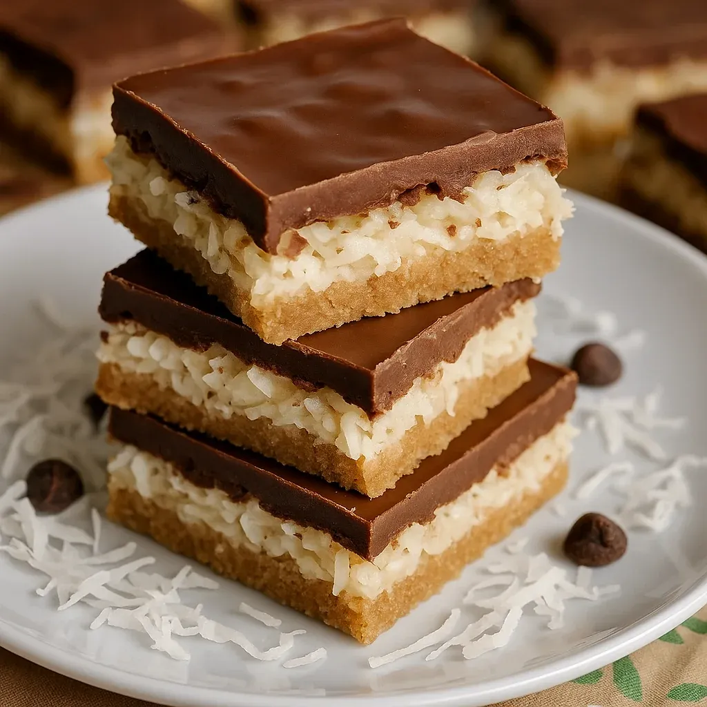 A stack of chocolate and white squares.