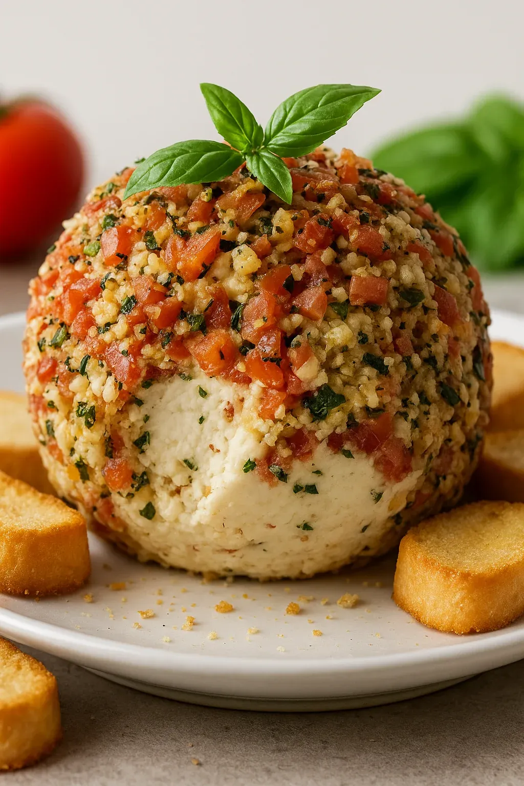 A plate of food with bread and tomatoes.