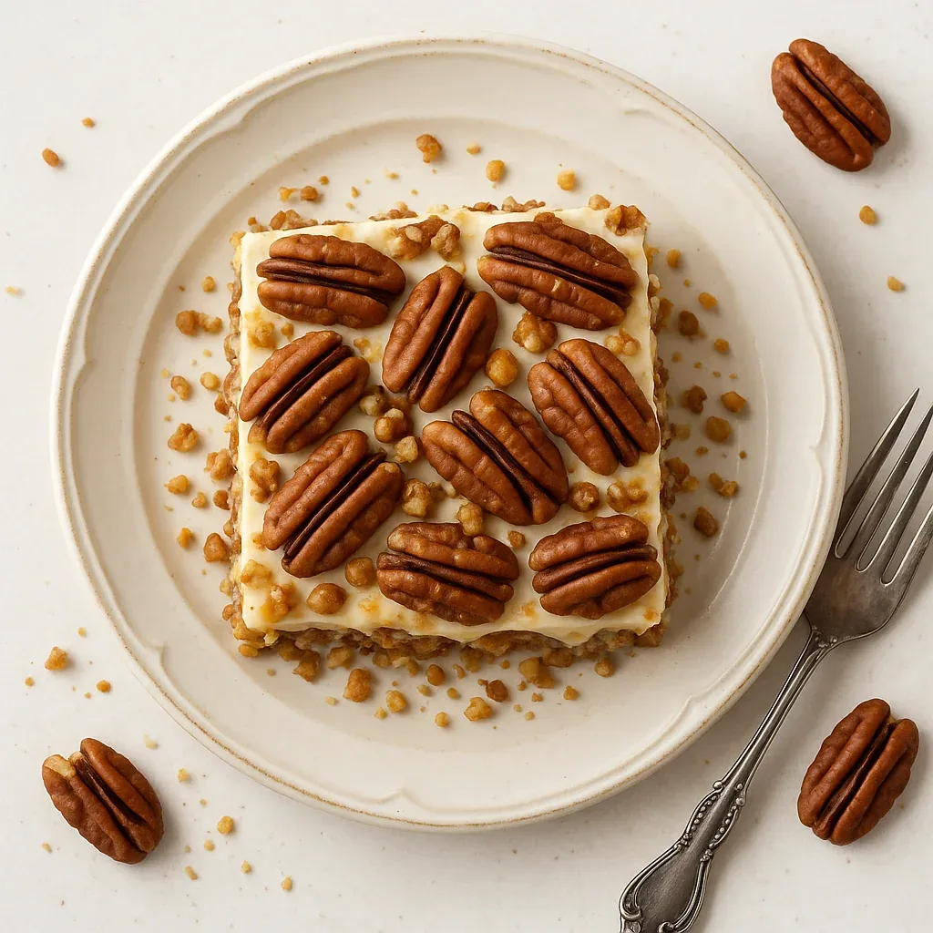 A slice of pecan pie on a plate.