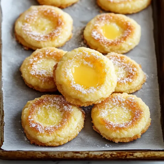 A tray of cookies with powdered sugar on top.