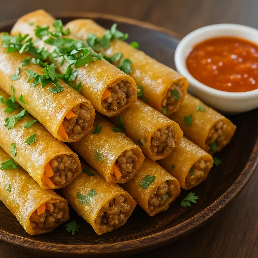 A plate of food with a bowl of sauce.