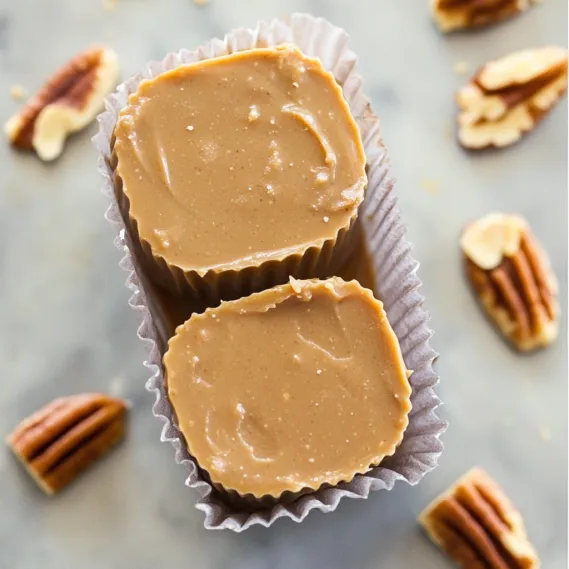 A cupcake with a peanut butter filling.