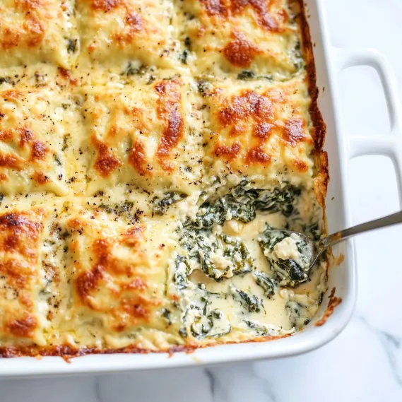 A dish of food with a fork in it.