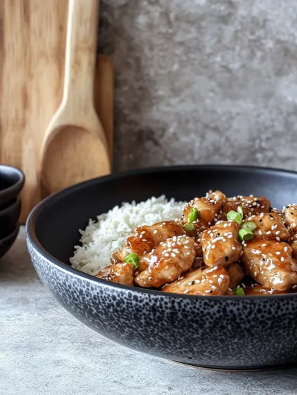 A bowl of rice and chicken.