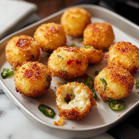 A plate of cheese balls.