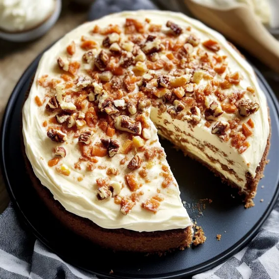 A slice of cake with walnuts.