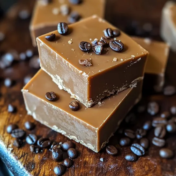 A square of chocolate with coffee beans on top.