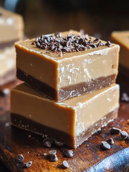 A chocolate dessert with chocolate chips on top.