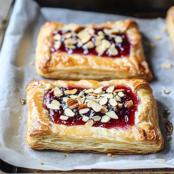 Two tarts with jelly and nuts.