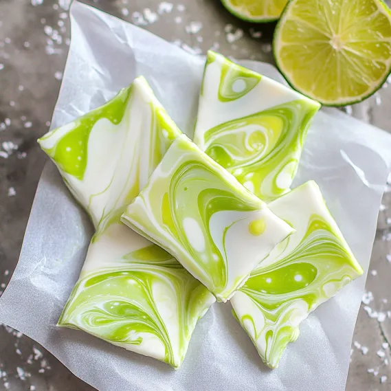 A green and white dessert on a paper towel.