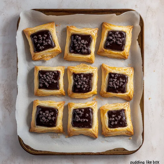 A tray of chocolate covered pastries.
