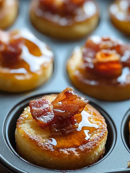 Bacon and maple syrup on a muffin.