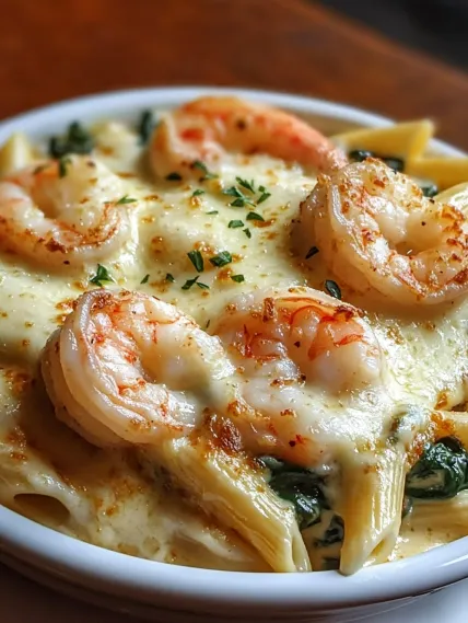 A bowl of shrimp and cheese.
