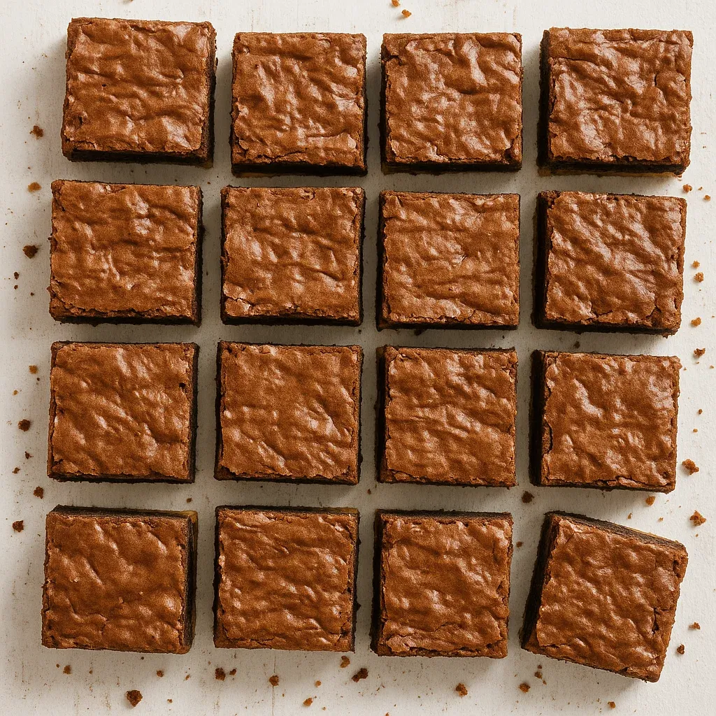 A square of chocolate cake.