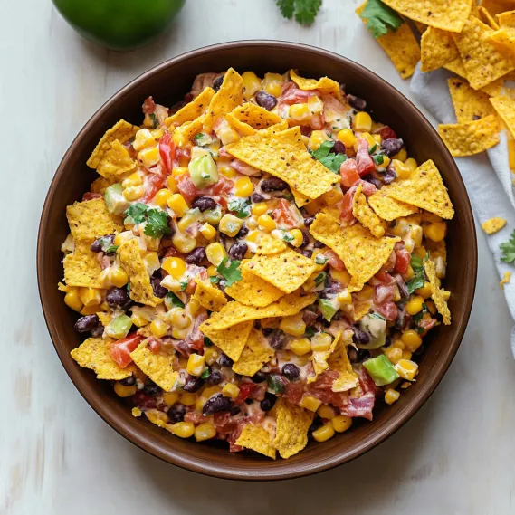 A bowl of food with a green garnish.