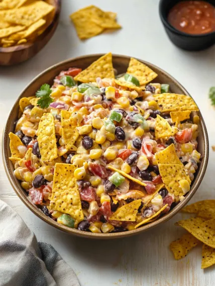 A bowl of food with a variety of ingredients.