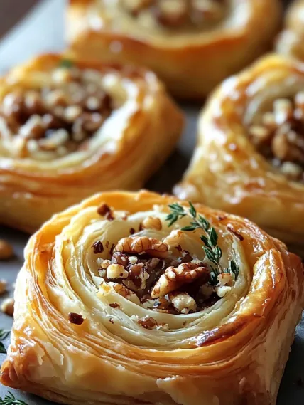 A pastry with a nut topping.