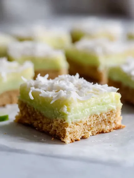 A close up of a dessert with coconut on top.
