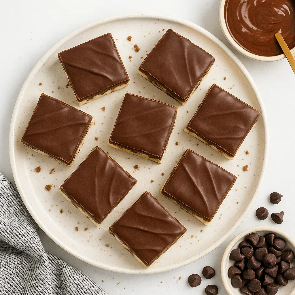 A plate of chocolate desserts.