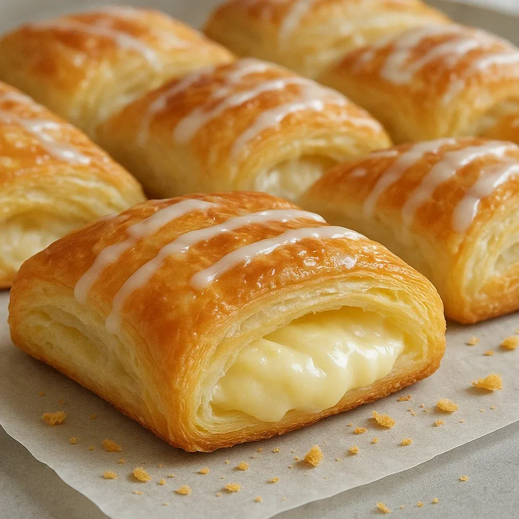 A plate of pastries with white icing.