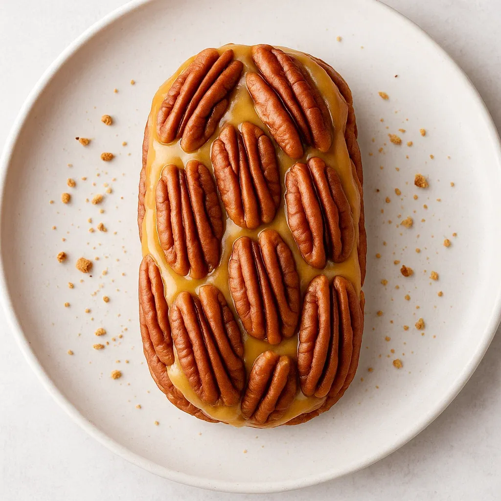 A slice of bread with nuts on it.
