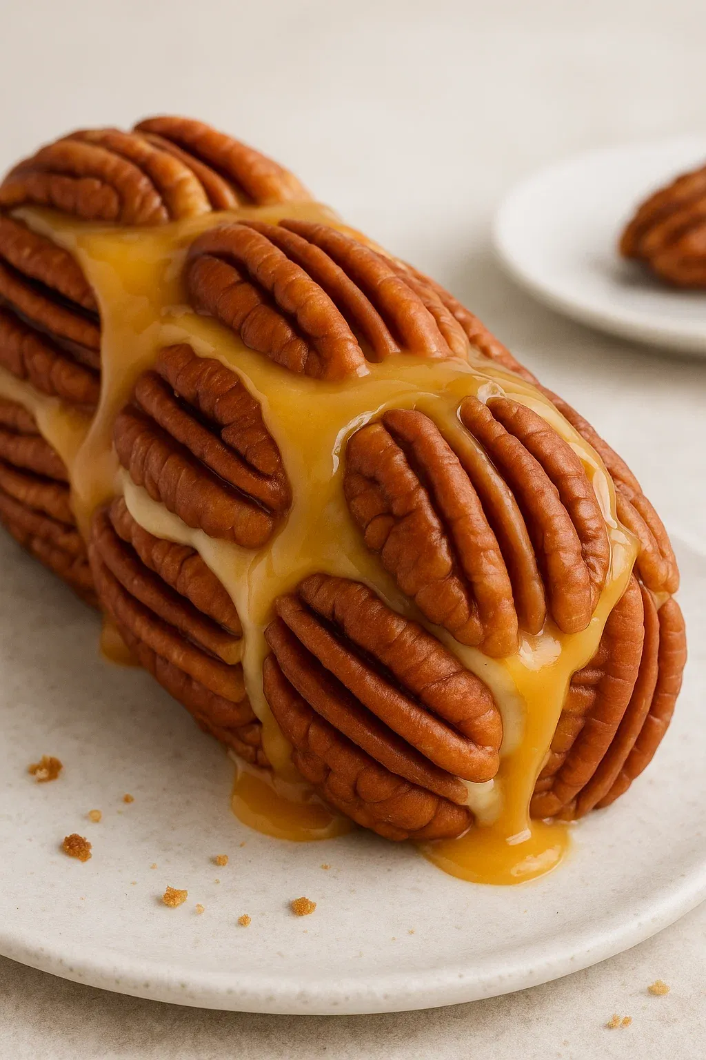 A slice of pecan pie on a plate.