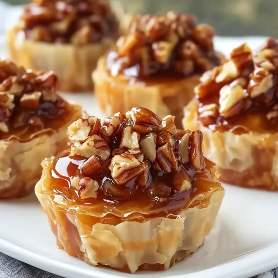 A plate of pecan pies.