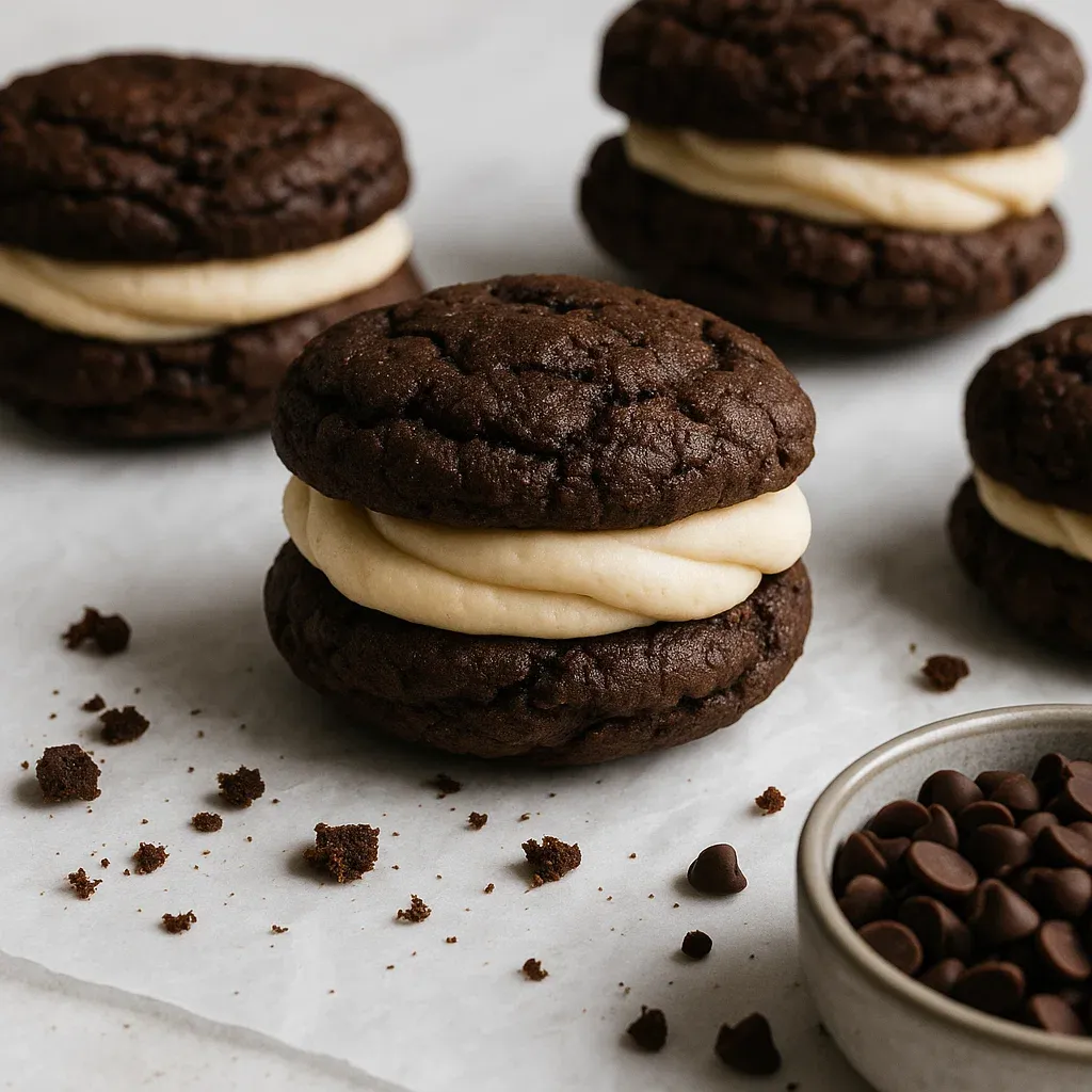 A plate of chocolate chip cookies.